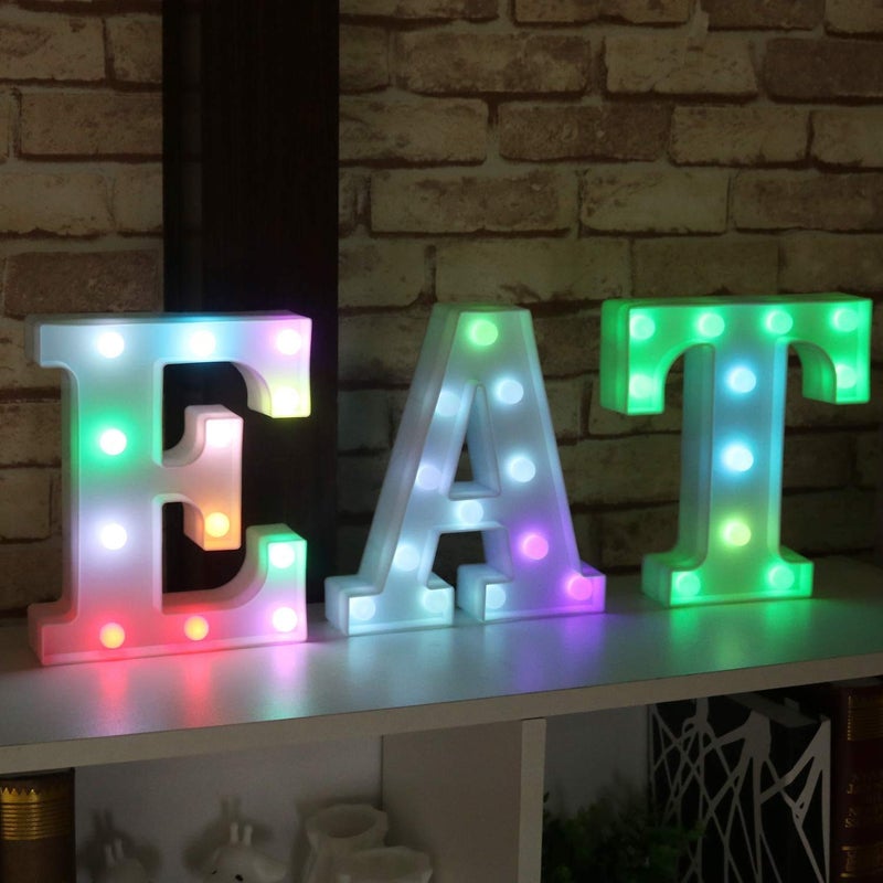 Pooqla Colorful LED Marquee Letter Lights with Remote â€“ Light Up Marquee Signs â€“ Party Bar Letters with Lights Decorations for the Home - Multicolor R - Image 5